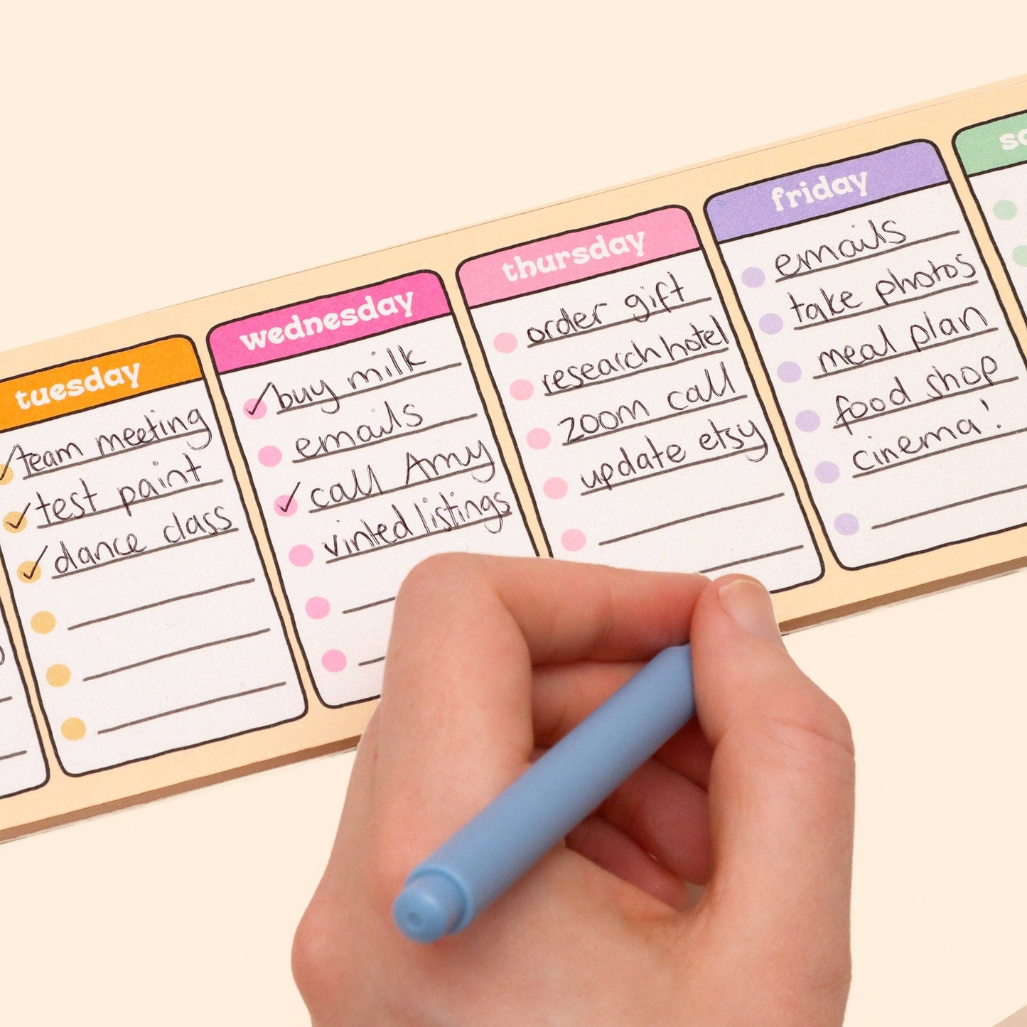 Days of the Week Keyboard Weekly Planner