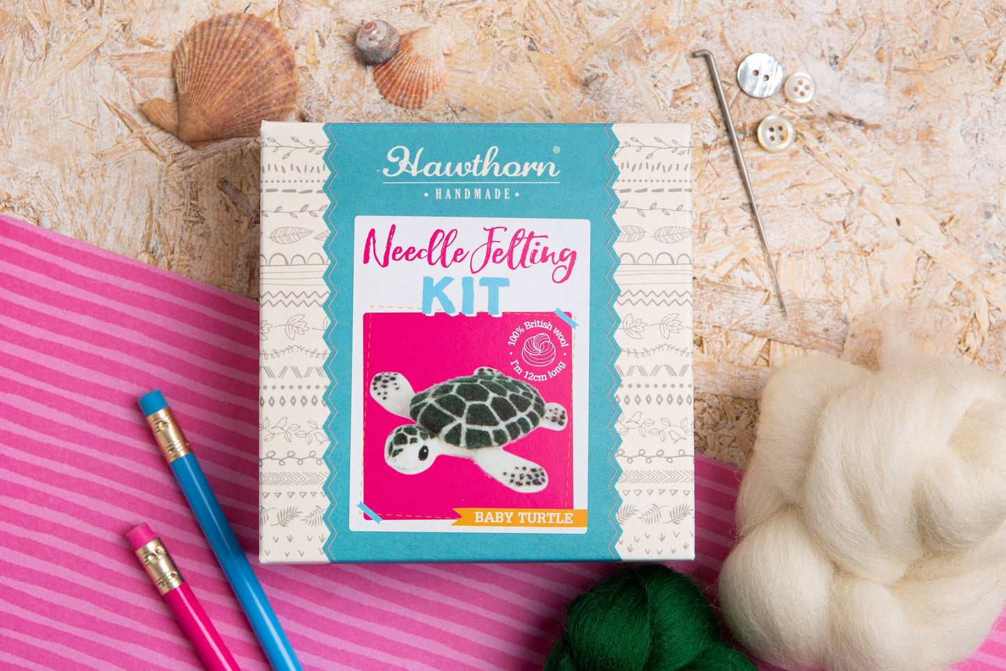 Baby Sea Turtle Mini Needle Felting Kit