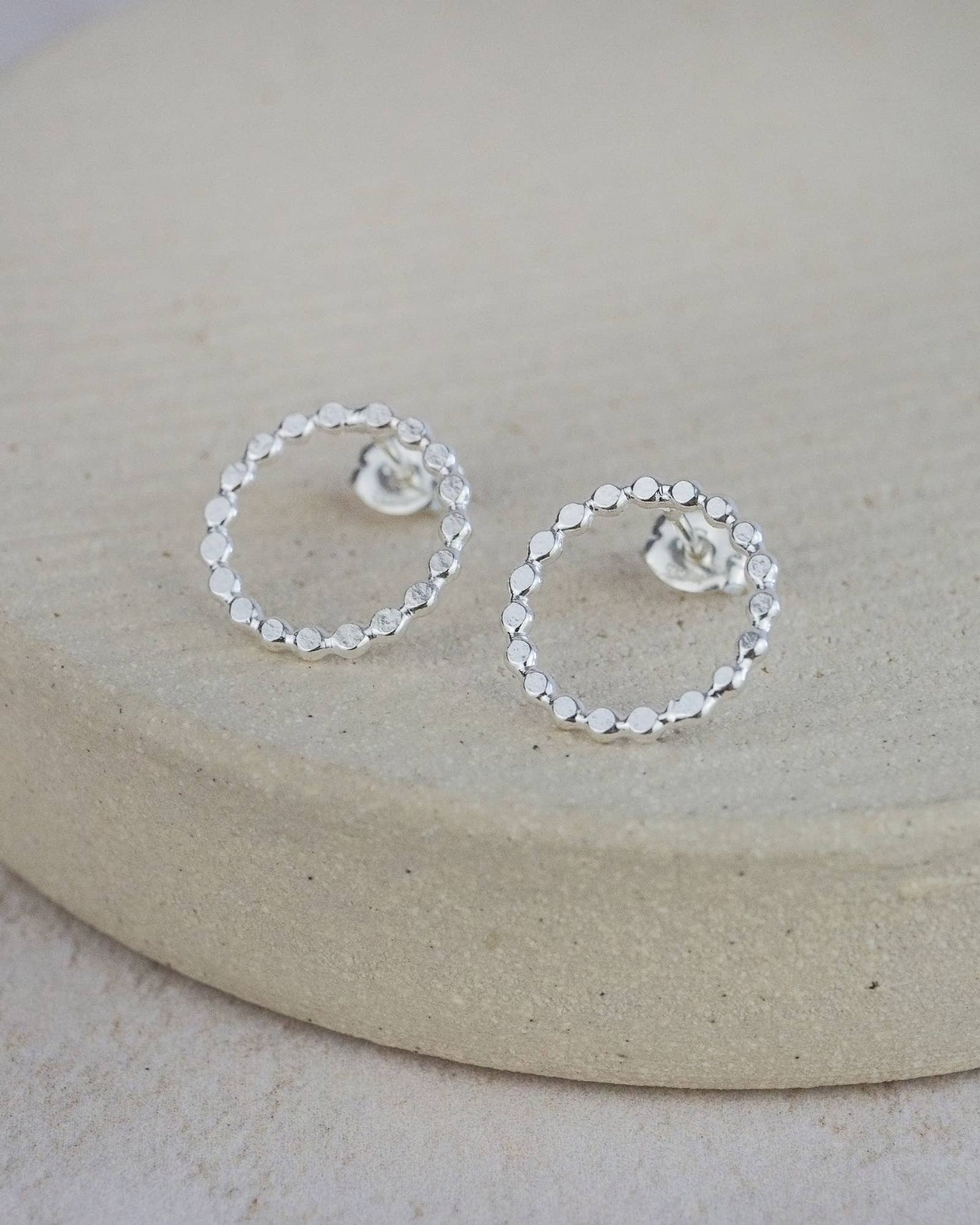 Sterling Silver Dotty Circle Studs
