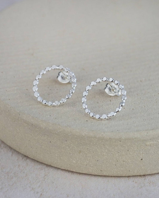 Sterling Silver Dotty Circle Studs