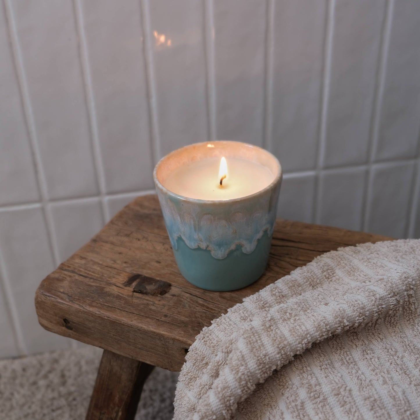 Coffee Cup Candle - Aqua