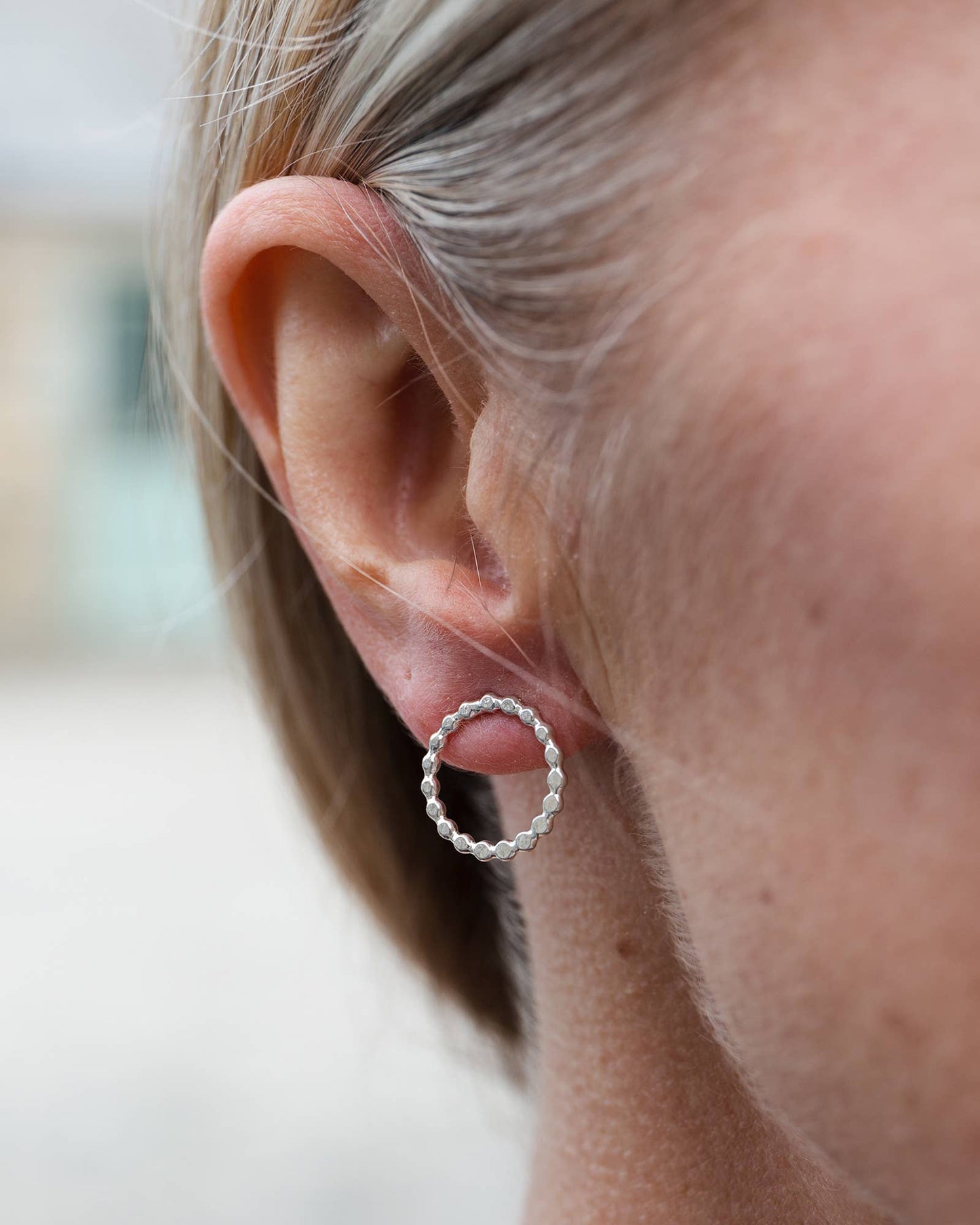 Sterling Silver Dotty Circle Studs