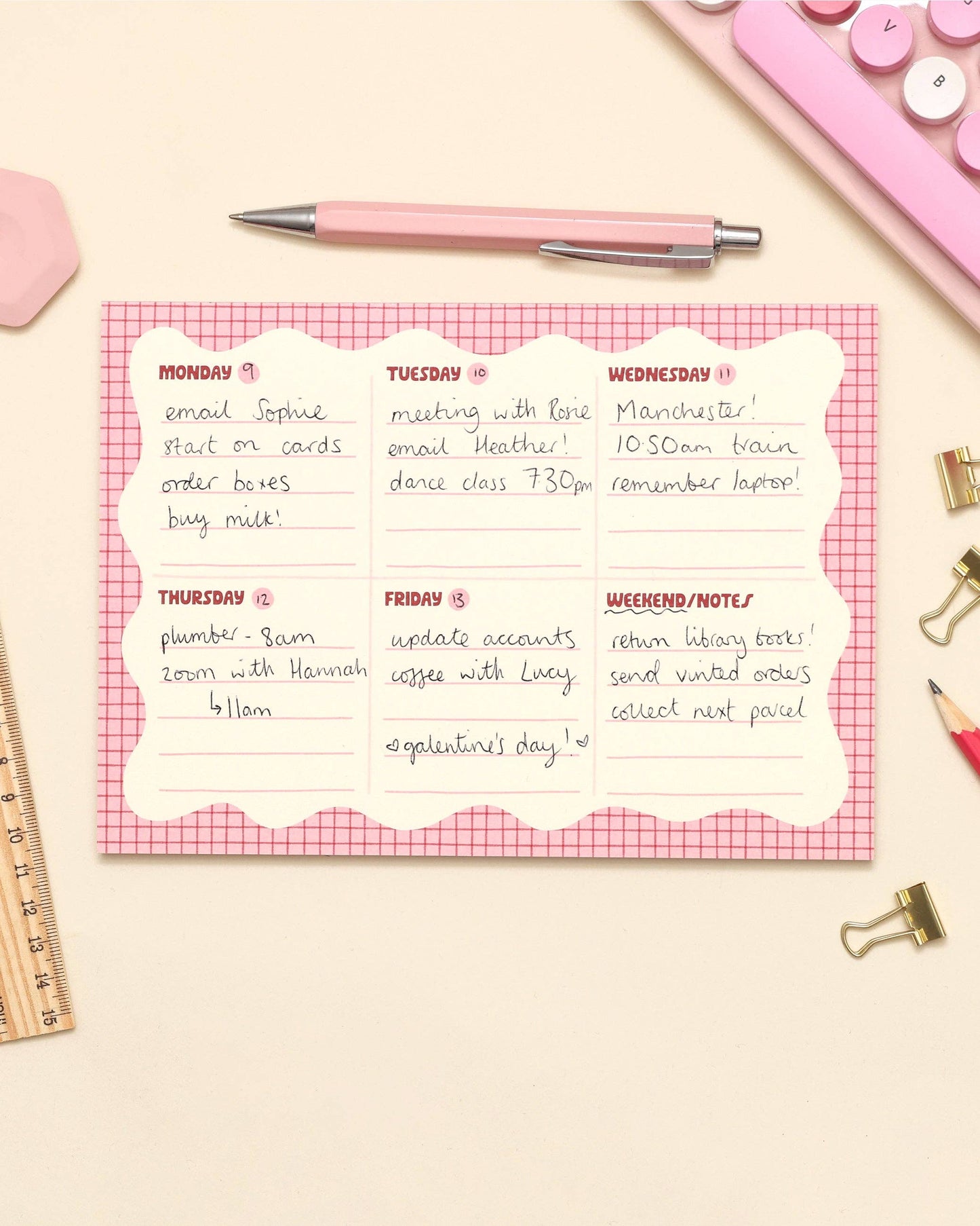 A5 Notepad - Wiggle Weekly Planner