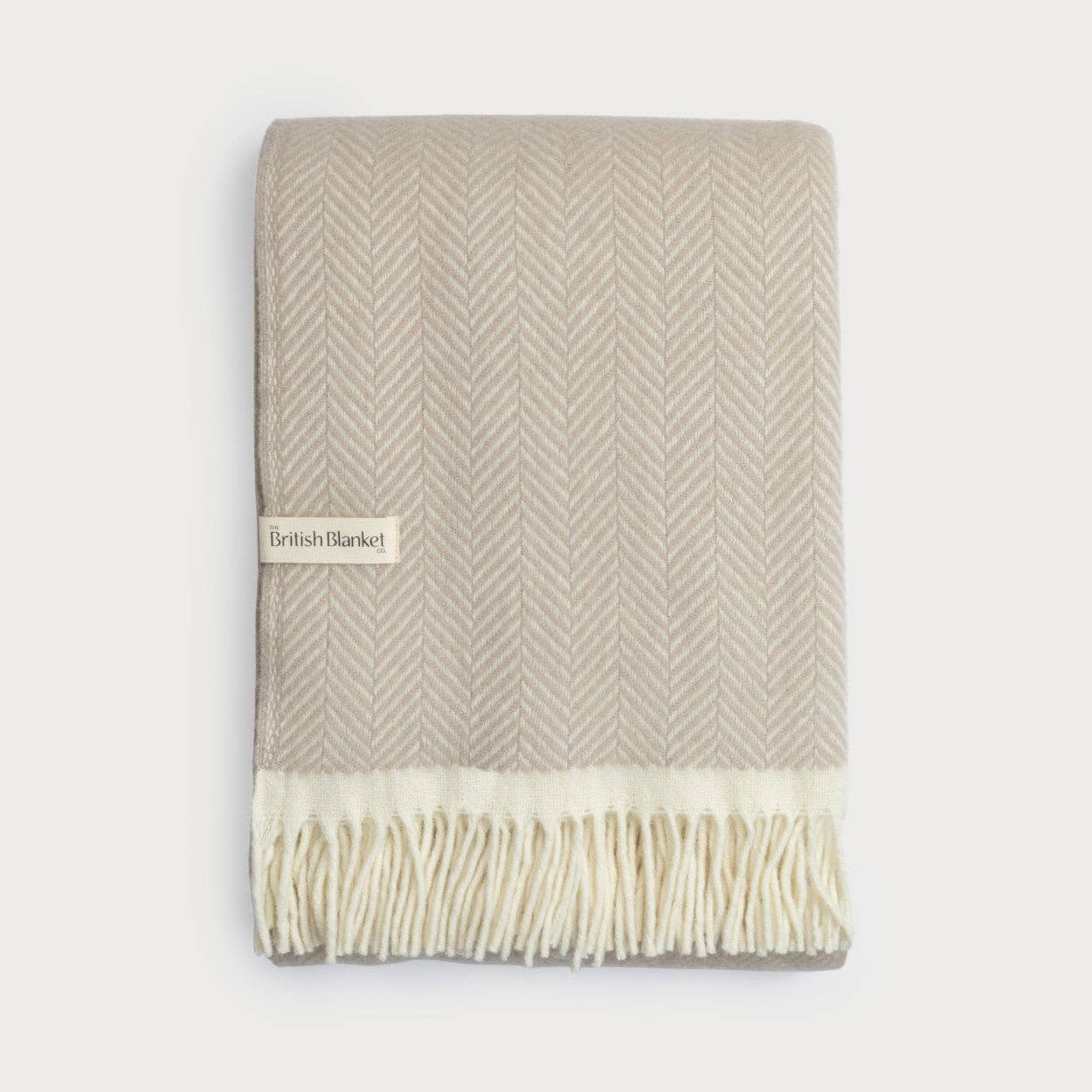 Clifton Herringbone Blanket (Bath Stone)
