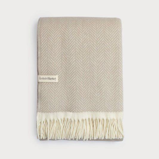 Clifton Herringbone Blanket (Bath Stone)