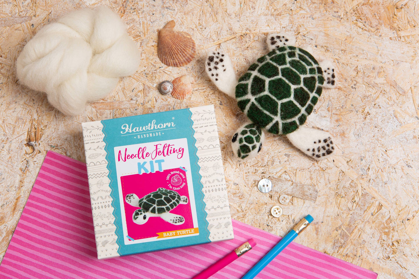 Baby Sea Turtle Mini Needle Felting Kit