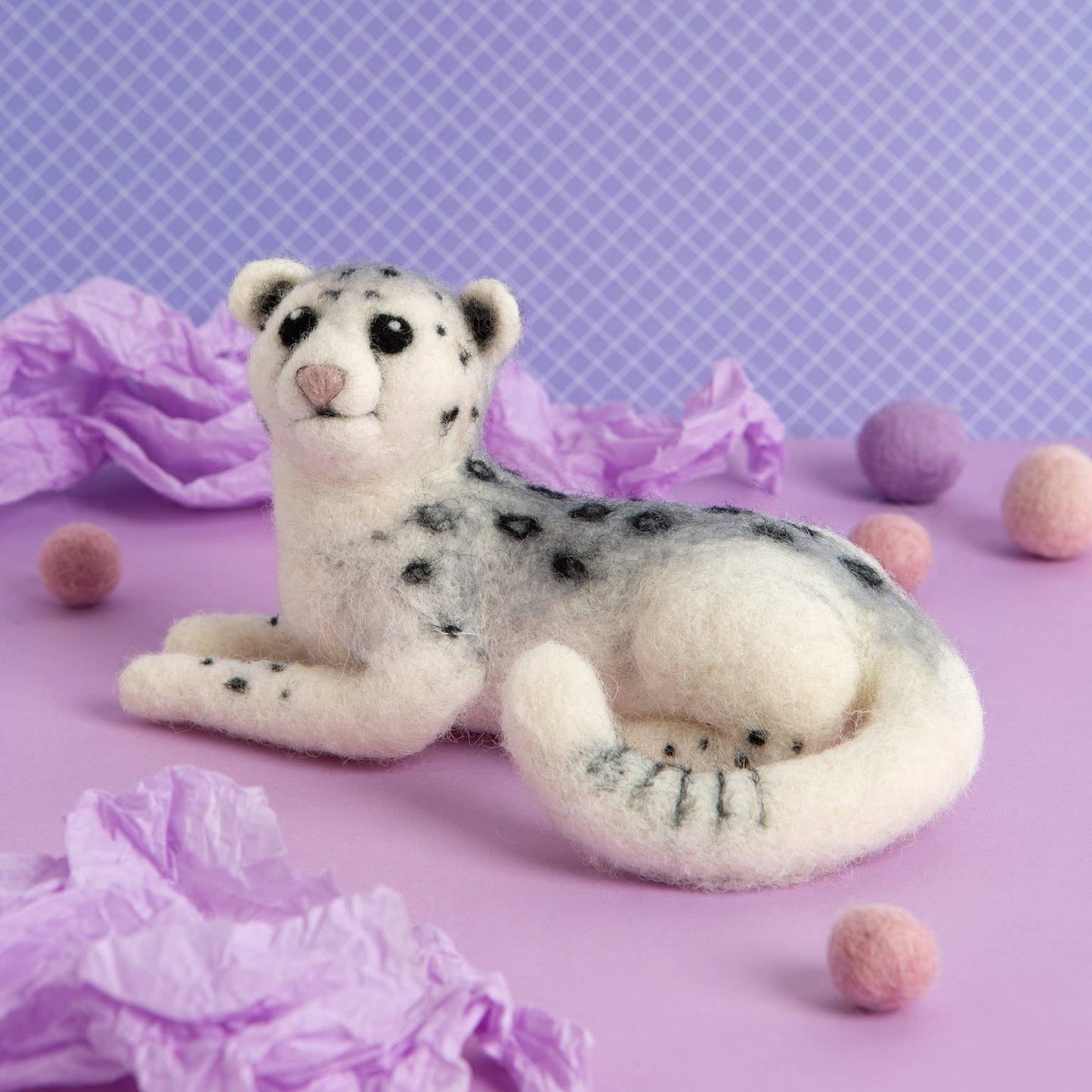 Snow Leopard Needle Felting Kit